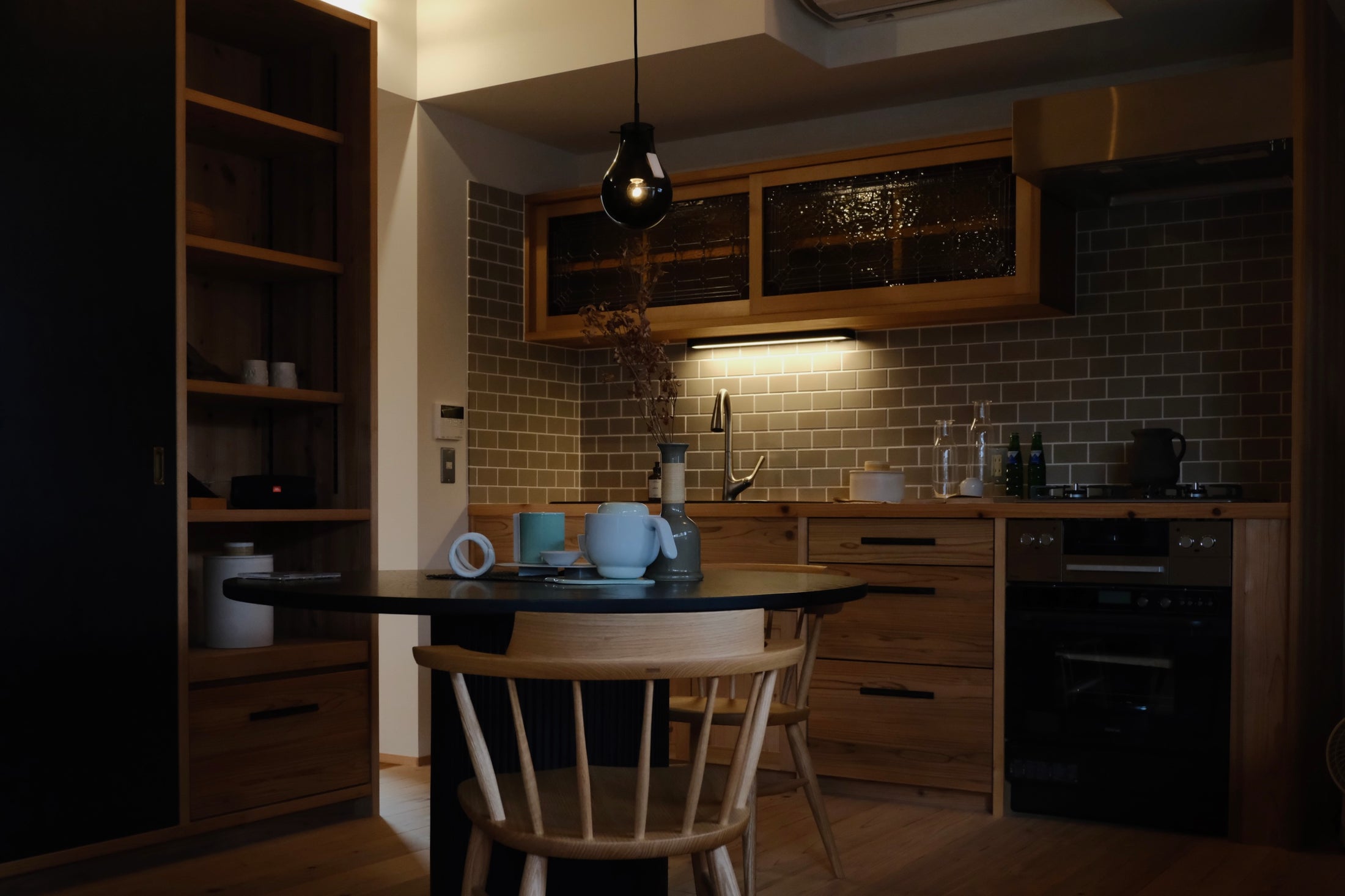 Single-story house with a wood stove 