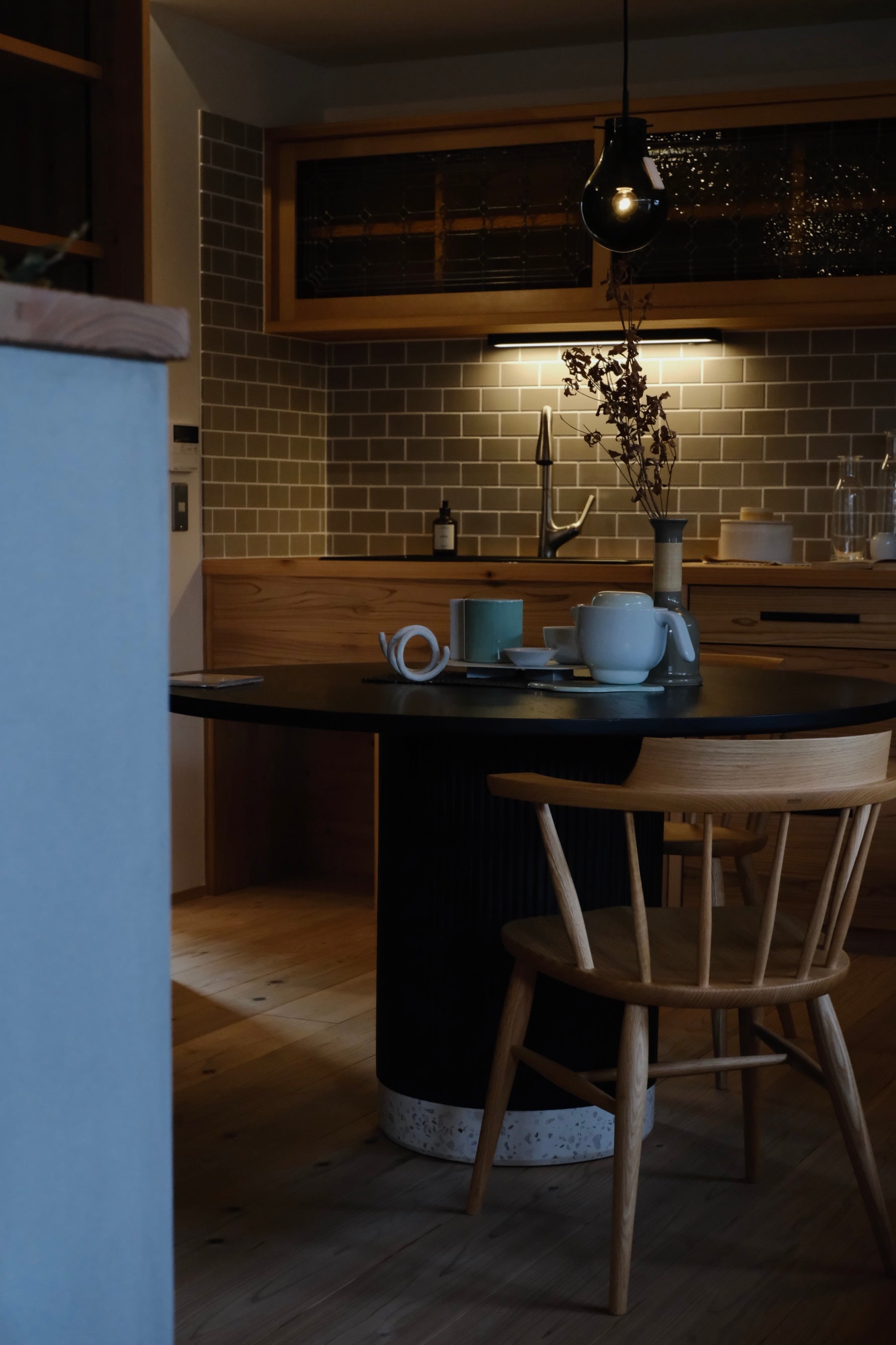 Single-story house with a wood stove 